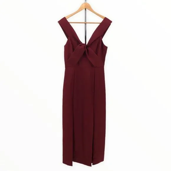 NBD x Revolve Maroon Off Shoulder Corah Gown - Picture 3 of 15